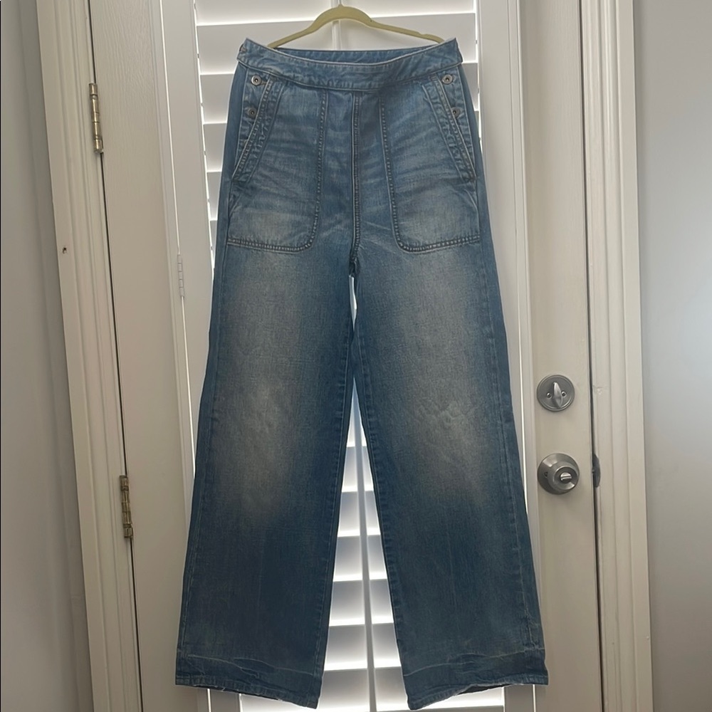 James Perse Blue Flare Wide-Leg Jeans